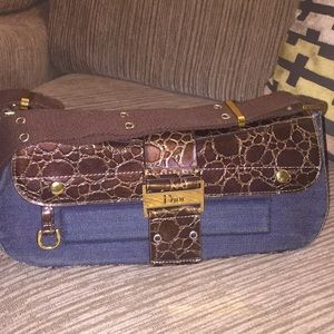 Brown and blue Dior fancy purse